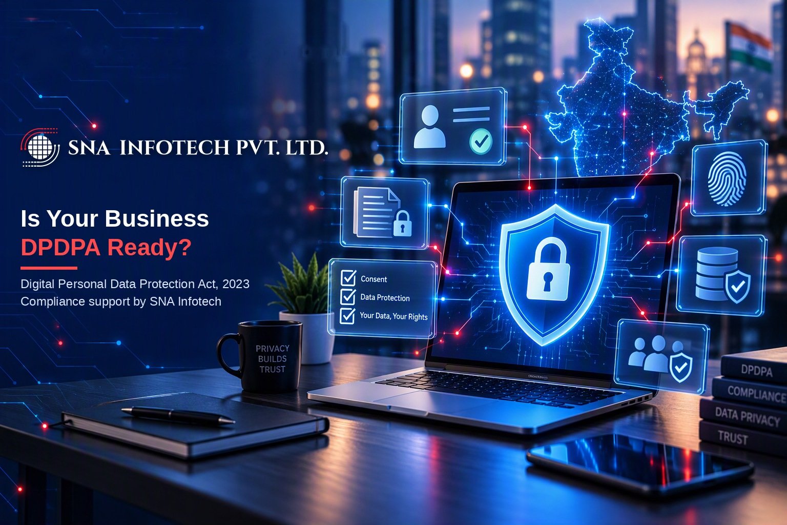 Is Your Business DPDPA Ready? Digital Personal Data Protection Act, 2023 compliance support by SNA Infotech